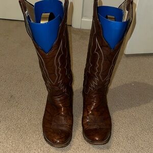 Men's Classic Brown Leather Cowboy Boots